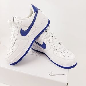 NWB Nike Custom Air Force 1 White and Blue Sneakers sz 7.5